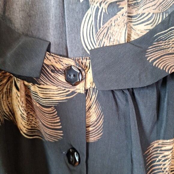 Romans Black Peter Pan Collar Babydoll Tunic Blouse Women Size 32W Retro Goth - Picture 2 of 7